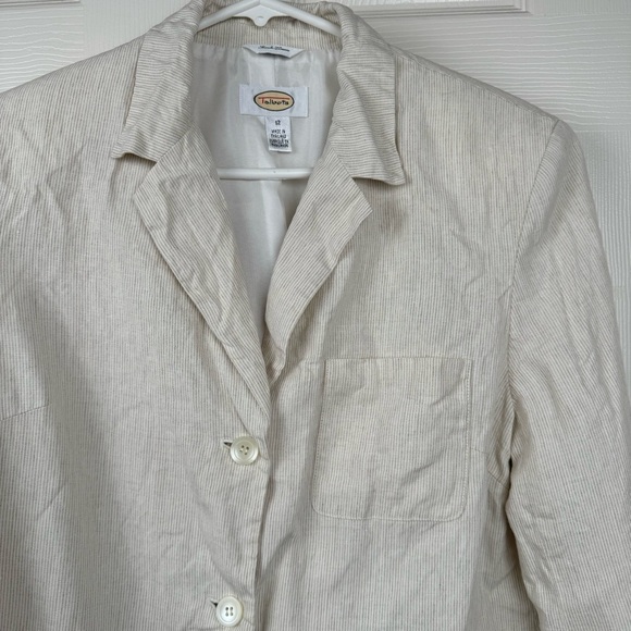 Talbots Cream Irish Linen Blazer Size 12 - Picture 4 of 10